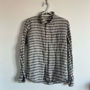 Robert Geller Gray Stripe Linen shirt